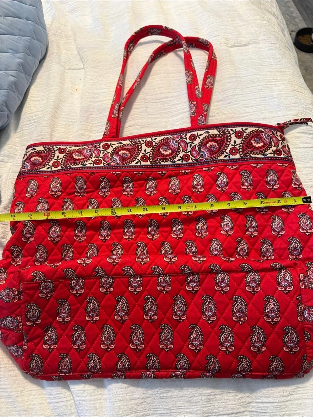 Vera Bradley Red Quilted Paisley Tote